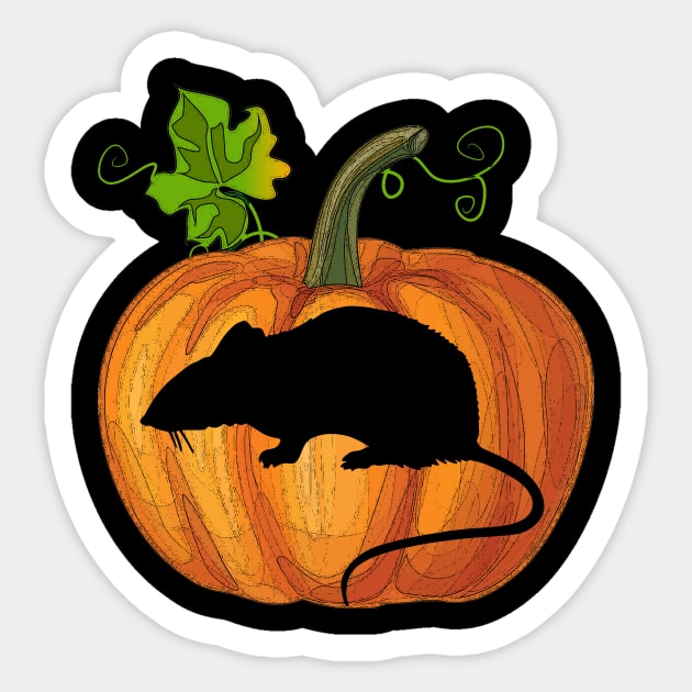Mouse in pumpkin Sticker by Flavie Kertzmann